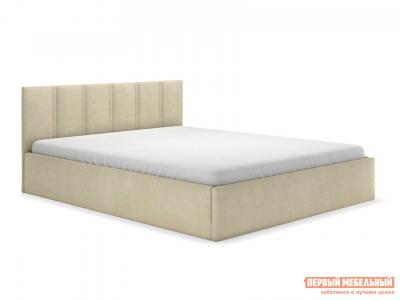 Двуспальная кровать  Корсо ПМ Кремовый, велюр, 160х200 см Первый Мебельный. Цвет: бежевый