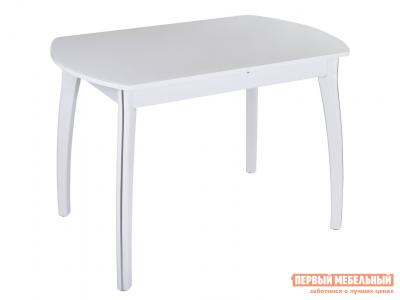 Кухонный стол  Танго ПО Белый / Белое стекло, Большой Домотека. Цвет: белый