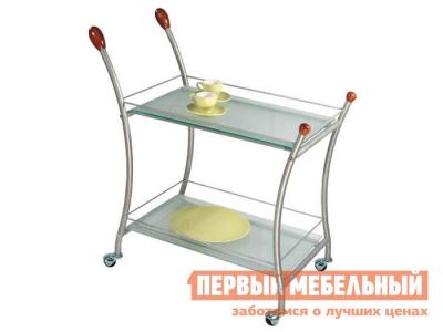 Сервировочный столик  Поло Металлик / Матовое стекло Мебелик. Цвет: серый