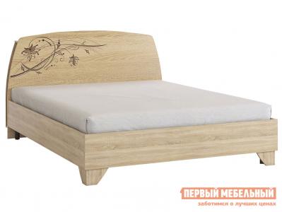 Двуспальная кровать  Виктория Дуб Сонома, 160х200 см МебельСон. Цвет: светлое дерево